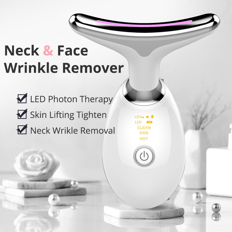 Face Lifting EMS Thermal Neck Lifting And Tighten Massager Electric Microcurrent Wrinkle Remover